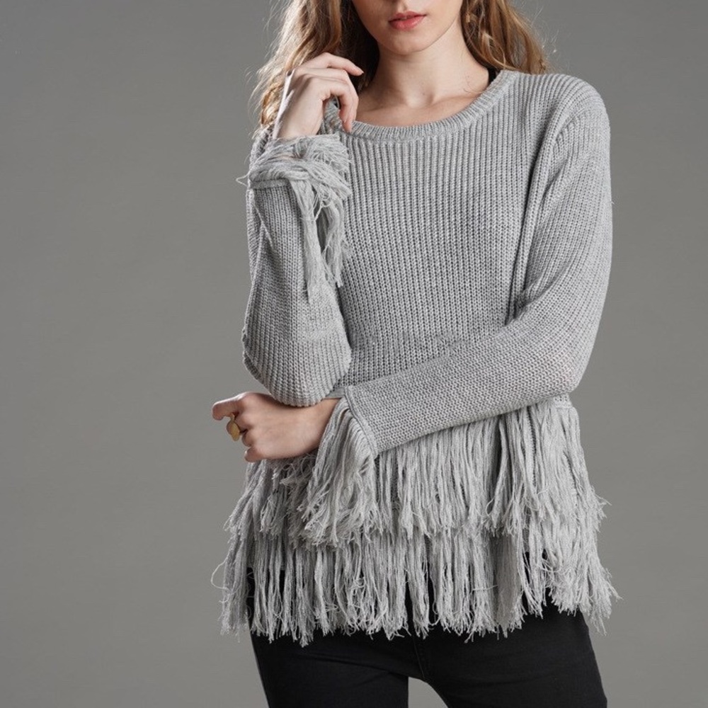 ♦️🆕Gray Tassel Detailed Sweater - Picture 5 of 5